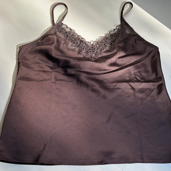 Express Brown Lace Trim Cami Top - Picture 1 of 4